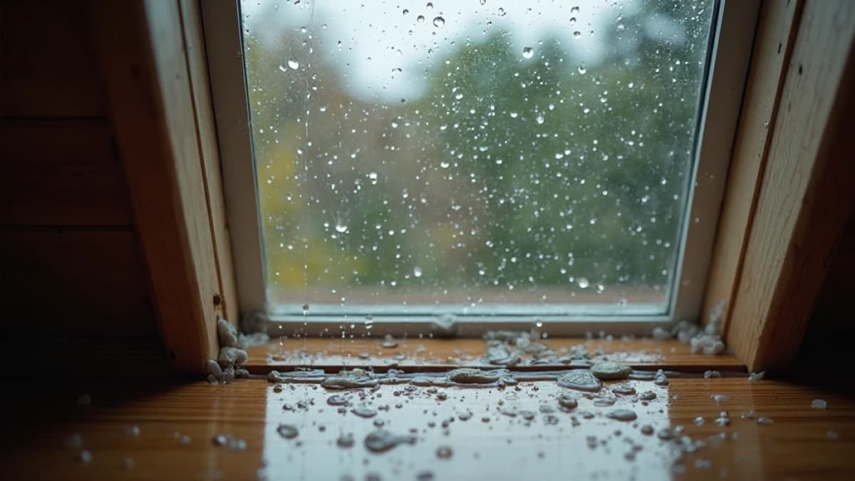 Technician diagnosing leak at Velux or Fakro roof window