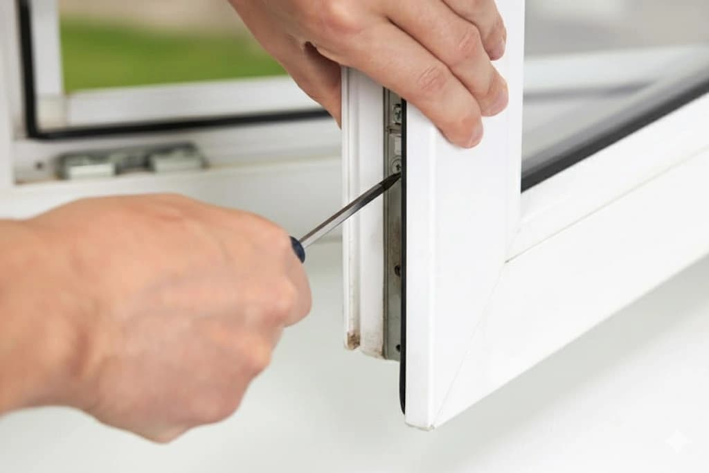 Technician carrying out diagnostics and window servicing
